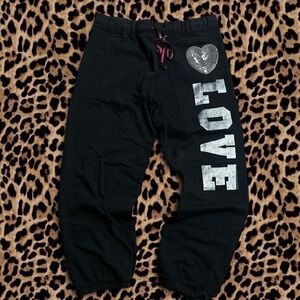 🐾Y2K grunge capri LOVE sweatpants🖤
